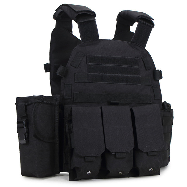 JSH Series 900D Oxford Molle Tactical Vest with Quick Release Zipper Closure and Computer Interlayer