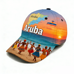 Großhandel Benutzerdefiniertes Logo Aruba Touristen-Souvenirs Lässige Camouflage Nadelstreifen Bestickte Baseball-Kappe - Product Image 3