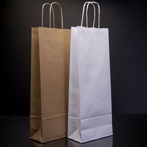 Customized <b>Printed</b> logo Luxury Gift Red Wine Whisky <b>Packaging</b> Paper Bags with Handle - Product Image 2