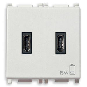 Adaptateur secteur USB C+C 15W 3A 5V blanc, station de charge murale - Product Image 1