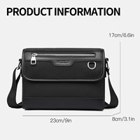 Sac messager à bandoulière en cuir PU pour hommes, imperméable, résistant à l'usure, léger, avec sangle réglable