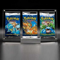JERY Premium Étui de rangement et de présentation magnétique en acrylique pour cartes à collectionner TCG, lot de 3, compatible ETC, Pokémon, cartes sportives