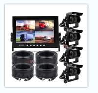 Camión pesado DVR Monitor 4 canales Pantalla de 7 pulgadas con 4 piezas AI BSD Kits de cámara CCTV Monitor de visión trasera Coche Autobús IR Noche