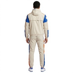Ensemble de survêtement coupe-vent à capuche pour homme, léger, sportif, séchage rapide, fermeture éclair, deux pièces, polyester/nylon - Product Image 2