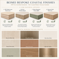 Lit plateforme tatami intégré sur mesure de style côtier australien avec armoire en chêne naturel pour villa en bord de mer
