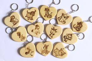 Porte-clés personnalisé en acier inoxydable et en bois avec logo gravé et formes photo numérique pour la décoration - Product Image 4