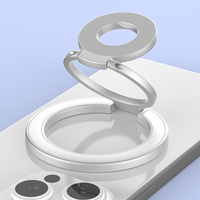 Rexiao Anneau de préhension magnétique double réglable en alliage d'aluminium pour support de téléphone S26/S25
