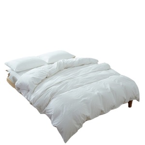 Beddengoedset Synthetische Vezel Geborstelde Stof Wit Aanpasbaar Vierdelig Dekbedovertrekset voor Hotel en Gastgezin - Product Image 5