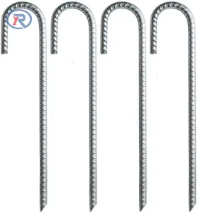 Galvanized Rebar Stakes J Shape Hooks Swing tent pegs spike garden fasteners Spikes