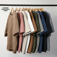 T-Shirts Homme Noirs Vierge Oeko-Tex 100 de Haute Qualité Coupe Ample Motif Oversize en Daim Personnalisable Broderie 3D