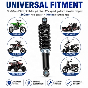 Amortiguador Trasero Universal de 260 mm, Suspensión Ajustable con Resorte de 10 mm para Motocicletas de Cross, Quads, Buggies y ATVs de 50cc a <span class=keywords><strong>125cc</strong></span> - Product Image 2