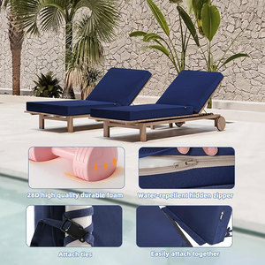 Chaises longues <span class=keywords><strong>de</strong></span> piscine <span class=keywords><strong>de</strong></span> patio imperméables personnalisées Coussins <span class=keywords><strong>de</strong></span> chaise longue d'extérieur en mousse avec revêtement amovible - Product Image 3