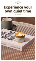 Bougie parfumée de luxe avec logo personnalisé, 100% cire de soja naturelle, pot en métal, respectueuse de l'environnement, pour la décoration de la maison, cadeaux de Noël et du Nouvel An