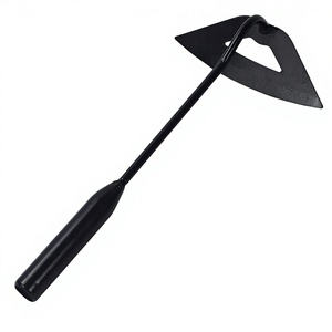 Azada de Plástico Negra con Mango de Hierro Ligero para Jardinería, Plantación <span class=keywords><strong>y</strong></span> Deshierbe de Vegetales Pequeños - Product Image 1