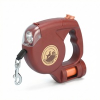 Laisse pour chien avec lampe torche LED, laisse rétractable automatique, laisse extensible, corde de traction avec sac à déchets, accessoires pour chien