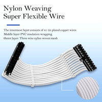 Kit d'extension de câble d'alimentation 18AWG, ensemble de 4 pièces, 24 broches, 4+4 broches, 6+2 broches*2, pour PC de bureau