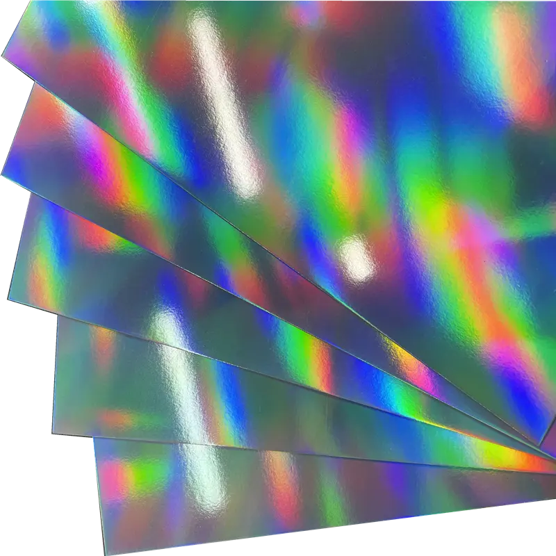 Kartu Cermin Hologram Pelangi 12 "* 12", Kertas Kerajinan DIY Kertas Cermin Laser Warna-warni Stok Kartu