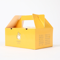 Caja de Regalo Plegable Personalizada con Asa, con Grabado y Laminado Mate para Empacar Pollo Frito, Pan, Papas Fritas y Sushi