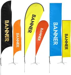 Promozione stampa digitale teardrop beach flag pubblicità feather banner flags outdoor flying beach flag