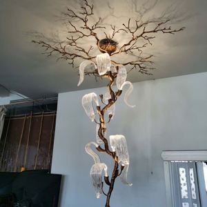 Lustre en cristal moderne de luxe <span class=keywords><strong>2023</strong></span>, style nordique vintage, LED, laiton doré, suspension en aluminium pour salle à manger, salon, hôtel, grand modèle - Product Image 4