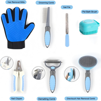 Nouveauté : Kit de toilettage portable 7-en-1 en acier inoxydable pour animaux domestiques – Brosse de démêlage, coupe-ongles, lime à ongles pour chiens et chats