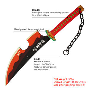 Usine En Gros Anime Demon Slayer Uzui <span class=keywords><strong>Tengen</strong></span> Arme Couteau En Bois <span class=keywords><strong>Katana</strong></span> Jeu De Rôle Jouet Épées Pour Cosplay Props Jouant Garçons - Product Image 3