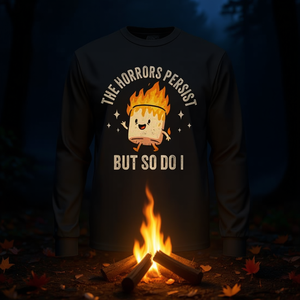 Les horreurs persistent, mais moi aussi - T-shirt à manches longues Marshmallow - Product Image 3