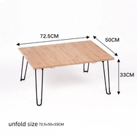 Pique-nique en plein air Barbecue bambou planche de bois de table panneau de fibres de densité moyenne petite Table de Camping pliante Portable pieds en métal