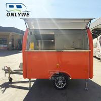 ONLYWE Populaire Street Mini Food Truck Fast Food Van Hot Dog Café Remorque de nourriture avec cuisine complète Camion Petite Pizza