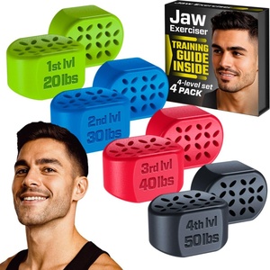 Appareil d'exercice pour la mâchoire, entraînement des muscles du double menton, masseur de la mâchoire, entraîneur de yoga pour le cou et le visage avec 4 niveaux de résistance et guide d'entraînement - Product Image 5