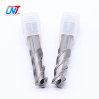 UNT Wholesale Fraise à queue carrée à 3 cannelures en carbure monobloc non revêtu en acier au tungstène pour usinage CNC d'alliages d'aluminium