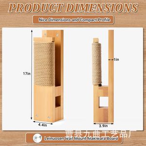 Tabla de entrenamiento de boxeo de madera maciza para montar en la pared con cuerda de cáñamo envuelta, equipo duradero de artes marciales para practicar. - Product Image 5