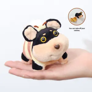 Internet ünlü arı yavru <span class=keywords><strong>DIY</strong></span> peluş oyuncak sevimli bez bebek stres giderici için anahtarlık kolye işlemeli ayı - Product Image 3