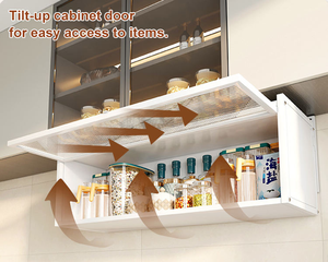 Armoire murale de cuisine blanche 65/85 cm avec étagère à <span class=keywords><strong>épices</strong></span>, crochets, facile à nettoyer, petit <span class=keywords><strong>casier</strong></span> mural pour la cuisine - Product Image 3