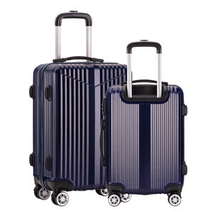 Ensemble de valises à roulettes bleues rigides légères à bas prix 3 pièces 4 roues en ABS PC Matériel de luxe classique imperméable - Product Image 1