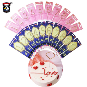 Fournisseur Ice Flame Champagne Fancy Handheld Number 0-9 Fireworks Candle Sticks Sparklers Cold Fountain for Anniversary Confett - Product Image 1