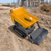 Mini-dumper sur chenilles HDL YH-1000 de 1000 kg, benne basculante hydraulique sur chenilles en caoutchouc pour chantier