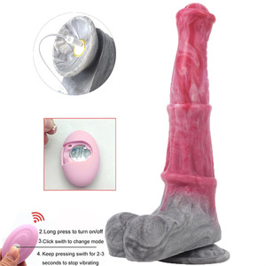 Egzotik Canavar Silikon Kalıp Gerçekçi Geri Çekilebilir Sahte Penis Yapay Penis Vibratör Yumuşak Kadın Su Geçirmez 50dB Titreşimli 24.5cm - Product Image 1