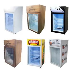 Meisda SC68B 68L nuovo Mini frigo legno di pino sotto il bancone bevanda birra Display Cooler per uso supermercato