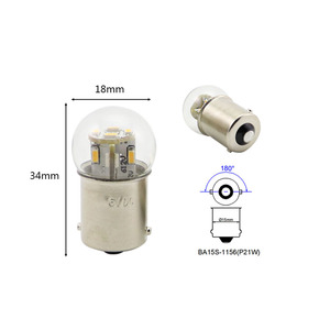 Lampadina LED Midcars G18 BA15S R5W 6-12V 8-30V Ampio Voltaggio, Luce Globo per Imbarcazioni Marine, Luci di Parcheggio, Retromarcia, Segnalazione, Bianco Caldo - Product Image 3