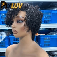 Perruques en cheveux humains en gros pour revendeurs, perruques en cheveux humains bouclés crépus pour femmes noires, perruques en cheveux humains coupe pixie, perruques courtes bob sans colle