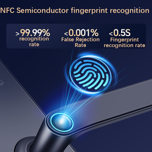 Ttlock kunci sidik jari kunci pegangan pintu pintar kunci untuk pintu depan Wi-fi rumah kamera tersembunyi bel pintu Wifi - Product Image 6