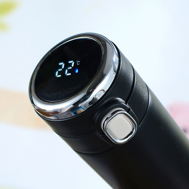 Custom Logo LED Stainless Steel Smart Temperature Display Bpa Free Drinking Insulated Thermo Water Bottles