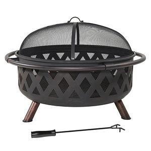 Pozo de fuego Crossweave de 36 pulgadas en bronce negro incluye Pantalla de chispa de cubierta de póker hecha de acero duradero para hogueras de patio trasero - Product Image 2