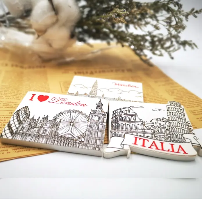 Città-Souvenirs Italia Magnete Magnete 4 Pollici 3D Italiano con Punti di Riferimento