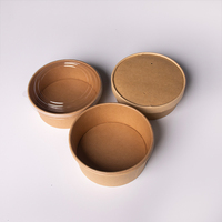 Ensemble de contenants jetables multi-tailles, bol alimentaire rond en kraft, boîte à repas, logo personnalisé OEM, vente en gros, boîte biodégradable