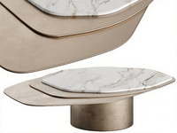 Table basse en marbre haut de gamme, ignifuge, écologique, durable, avec fonction de rangement, exclusive pour les halls de restaurants