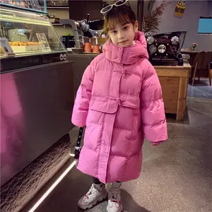 4-12Year kızlar ceket artı kadife sıcak kış ceket kızlar için moda uzun Parkas Snowsuit kalın kapşonlu çocuk giyim