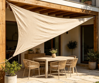 Voile d'ombrage beige en maille tissée pour pergola, terrasse, balcon, auvent pare-soleil pour repas en extérieur