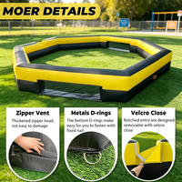 Terrain de jeu gonflable octogonal jaune et noir pour jeu de Dodgeball, idéal pour les écoles, les camps d'été et la location d'équipements sportifs